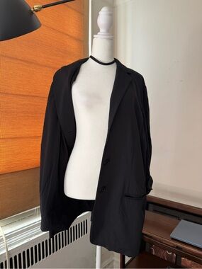 Lauren Ralph Lauren Black Open Front Blazer Jacket Size 14W